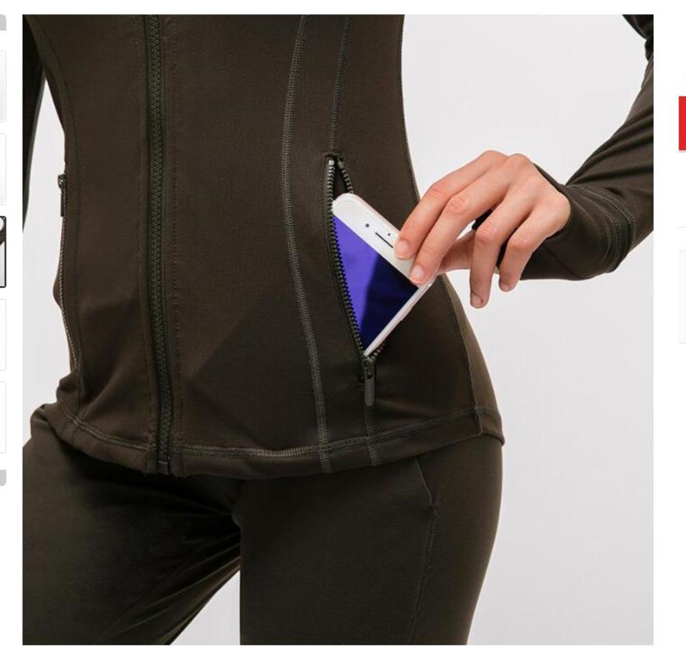 

tracksuits L-78 Autumn Winter Zipper Jacket Quick-Drying Yoga Clothes Long-Sleeve Thumb Hole Training Running Women Slim Fitness Coat, Gray