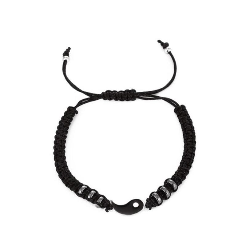

Beaded, Strands Charm Black White Yin Yang Tai Chi Pendant Bracelet Adjustable Braided Rope Chain For Women Men Couple Jewelry Gifts