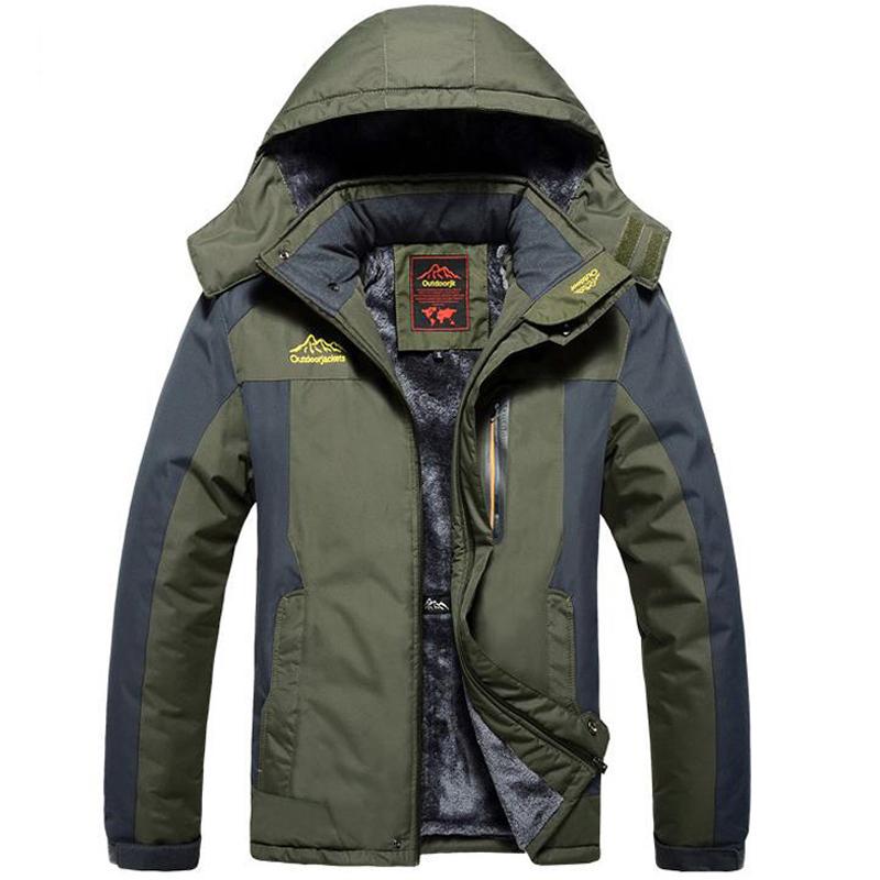 

Outdoor Jackets&Hoodies Winter Thicken Fleece Hiking Jackets Men Outdoors Waterproof Military Parkas Mens Windbreaker Hunting Mountaineering, Blue;black