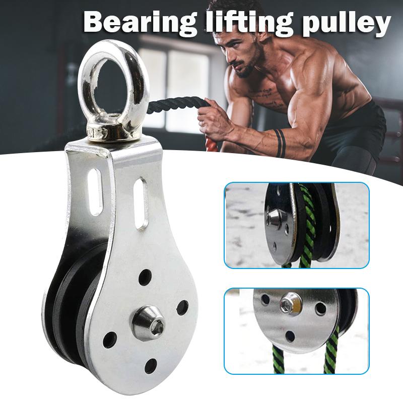 Stainless Steel 304 Single Wheel Swivel Pulley Blocks Loading Fitness Tractions Wheel/Lifting Pulley/Hanging CMG78 Accessories-image-684365192