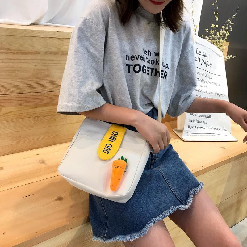 

Evening Bags Radish Canvas Bag Fashion Shoulder Women's Leisure Travel Korean Crossbody For Girls