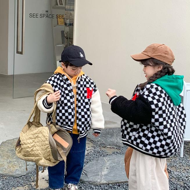 

Jackets 2021 Autumn Winter Girls Fashion Warm Fleece Coat Kids, Blue;gray