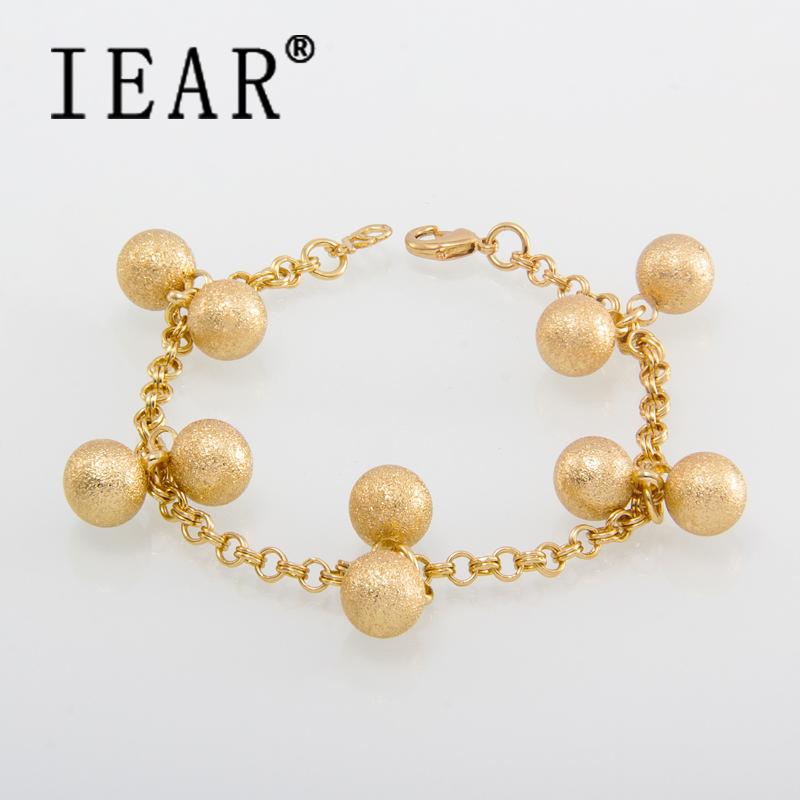 

Charm Bracelets IEAR Woman 20CM Product Ideas 2021 Good Quality Brass Beads Bracelet, Golden;silver