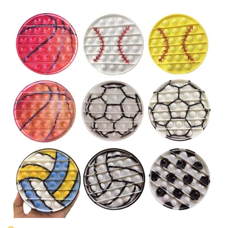 

Sports Baseball Push Silicon Toy game Cell Phone Straps Sensory Bubbles Simple Dimples Fidget Board Children Focus Toys Adults Decompression