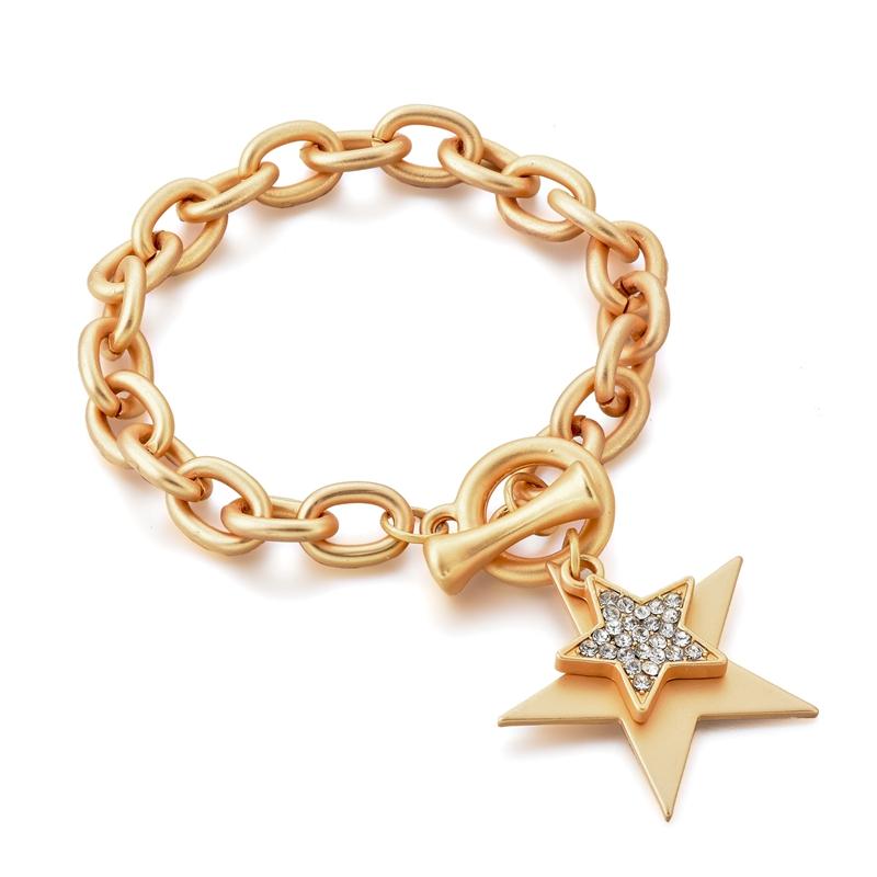 

Charm Bracelets SZELAM Vintage Star Charms Bracelet Female Women's Alloy Gold For Women Pulsera De Mujer 2021 SBR190058