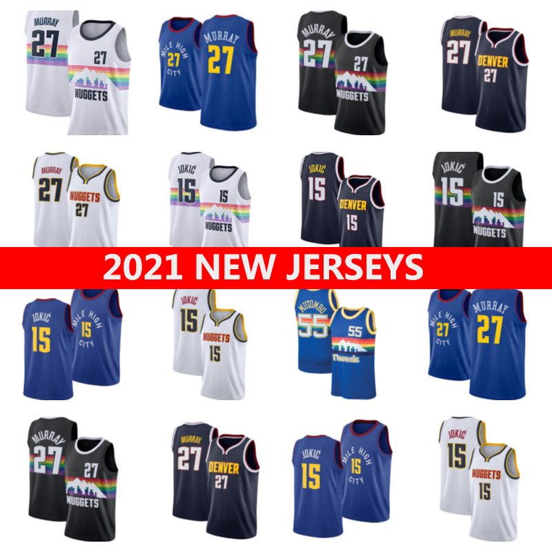 

2021 Basketball jersey 3 Allen Iverson 15 Nikola Jokic 27 Jamal Murray 55 Dikembe Mutombo, As