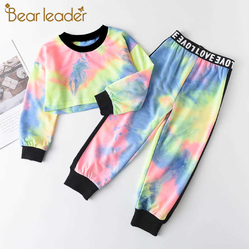 

Bear Leader Girls Casual Active Clothing Sets Autumn Kids Colorful Outfit Fashion Costume Children Tracksuits 2-6 Years 210708, Ah954-red