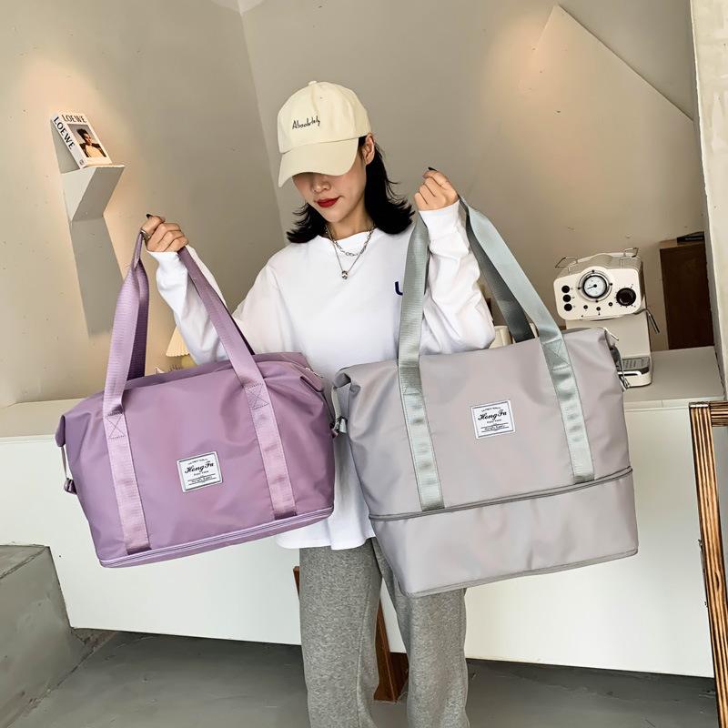 

Duffel Bags Waterproof Women's Handbags Travel Bag Organizer Gym Weekend Tote Women Shoulder Large Capacity Overnight Duffle Luggage, Blue