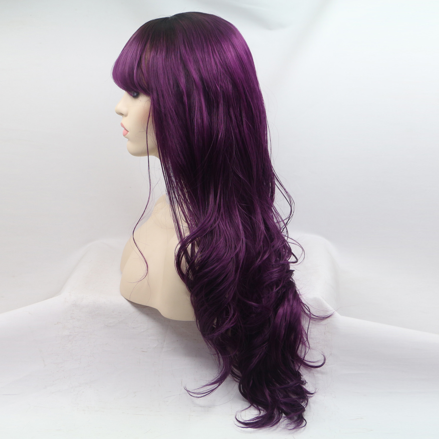 

2021 new European and American fashion fashion before lace wig high-end high temperature silk material chemical fiber wig leisure temperamen, As pic