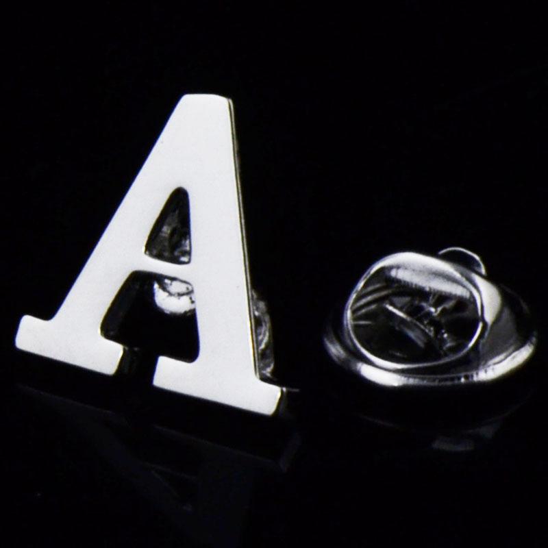 

Pins, Brooches Fashion A To Z 26 Letters Alloy Brooch Men Dress Coat Shirt Collar Scarf Tie Decoration Pins Jewelry Party Gift, Gray