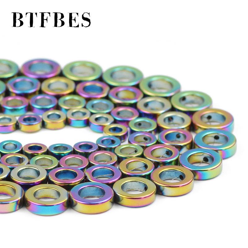 

Other Multicolored Circle 8/10/12/14mm Hematite Natural Stone Charm Round Spacer Loose Beads For Jewelry Bracelet Making Diy Necklace