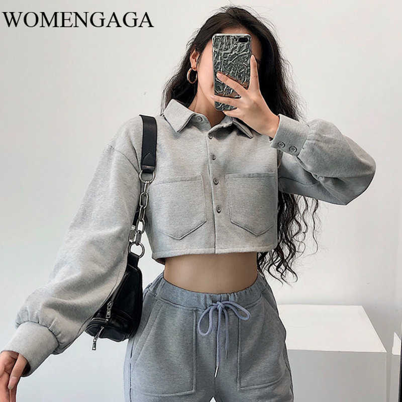 

WOMENGAGA Winter Autumn Bella Same Velvet Single-breasted Sexy Short Coat Tops Jacket Womens M2 210603, Black