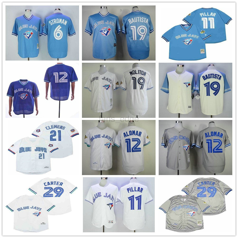 

Baseball Jerseys Mens 6 marcus stroman 11 kevin pillar 19 jose bautista 21 roger clemens 29 joe carter 12 roberto alomar molitor High Quality, As picture