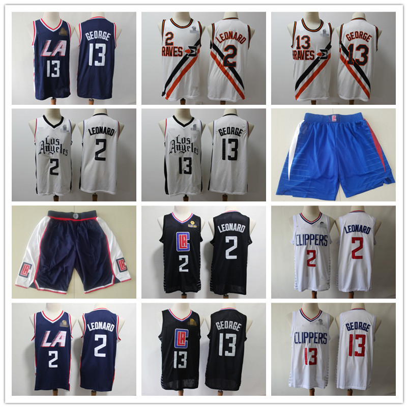

Mens Los AngelesClippersThrowback Jersey Paul 13 GeorgeKawhi 2 LeonardBasketball Shorts Basketball Jersey black navy, Black;red