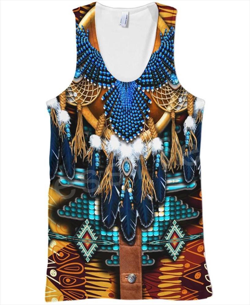 

indian native culture harajuku casual colorful tracksuit newfashion funny 3dfullprint vest tank men women s6, White;black