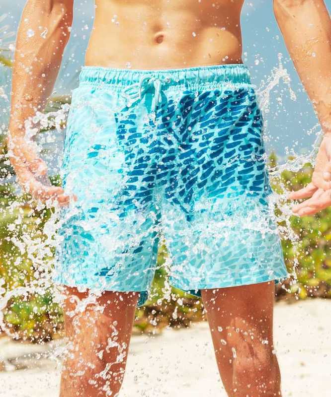 Water Beach Pants Men&#039;s Temperature Color Changing Shorts Quick Drying Large Size-image-701760193