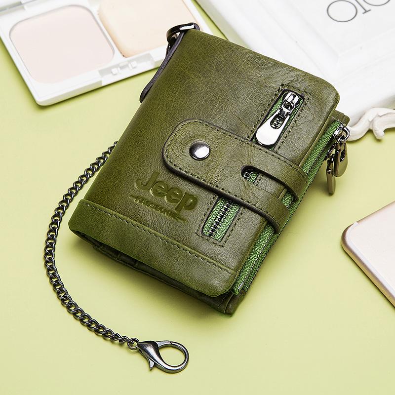 

Wallets Genuine Leather Men Wallet Fashion Walet For Women 2021 Green Coin Purse Mini Card Holder Chain PORTFOLIO Portomonee Male Vallet, Coffee m