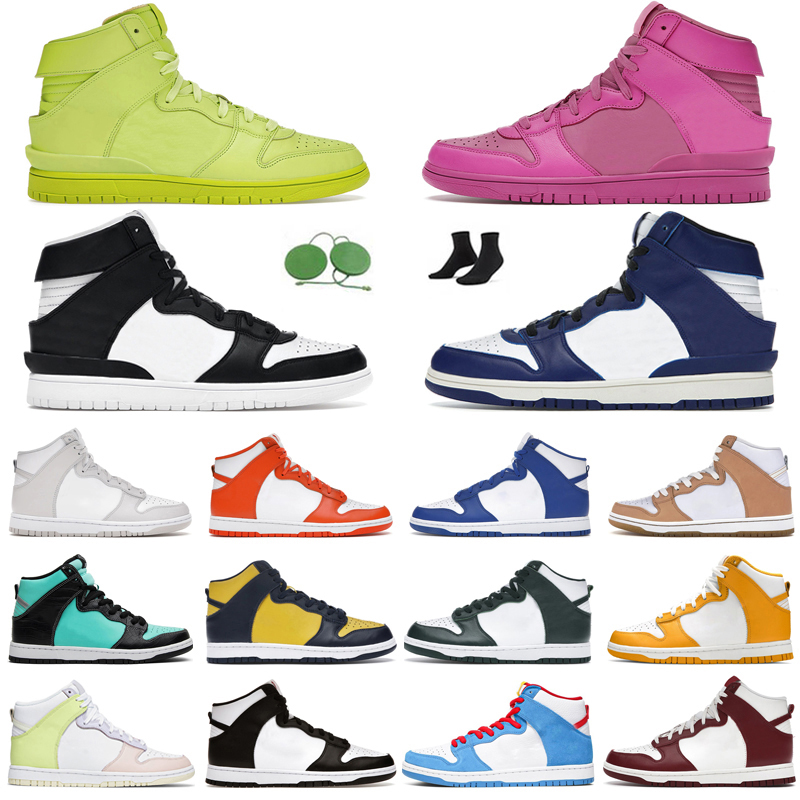 

Newest High Running Shoes for men women Ambush Flash Lime White Black Panda Laser Orange Syracuse Team Green Mens Trainers Sport Sneakers, Varsity maize