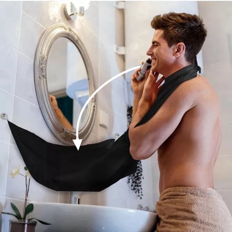 

Male Bathroom Bib Trimmer Face Shaved Hair Adult Bibs Shaver Holder Beard Shaving Cape Household Cleaning Protector