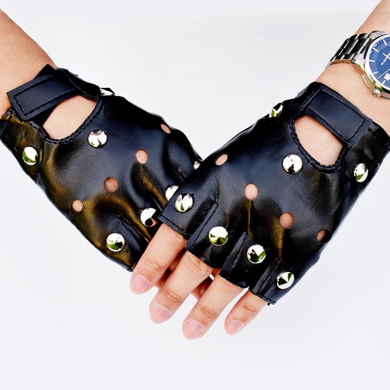 

Hats, Scarves & Gloves Sets Punk Street Rock Men's Rivet Fingerless Half Finger Dance Party Performance
