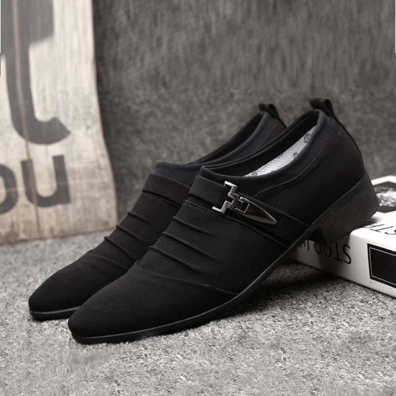 

Dress Shoes 2021 Formal Men Casual Slip On Canvas Business Oxford For Pointed Toe