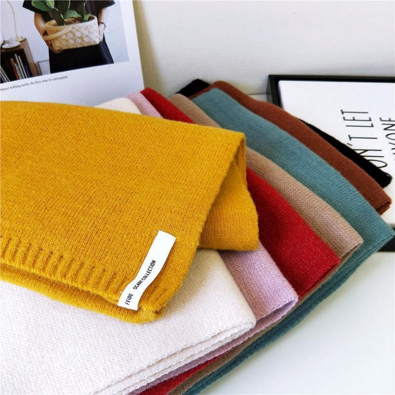 

Scarves Korean Version Of The Cute Solid Color Scarf Female Autumn And Winter Students Bib Men Women Towel Student, Blue;gray