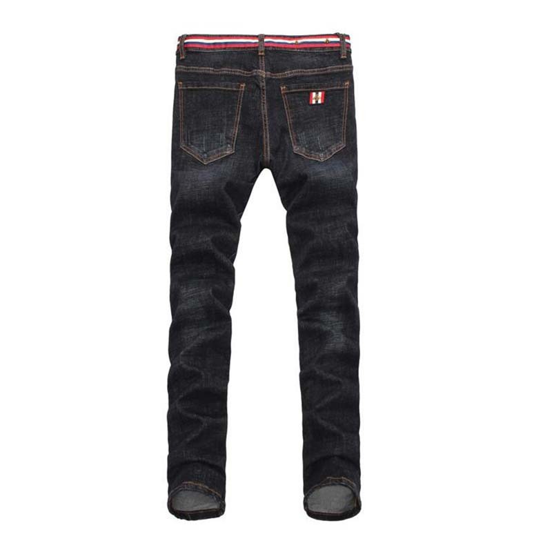 

Men's Jeans Europe and America Style Dark Blue Bee Men Long Casual Male Classic Denim Trousers 78X2