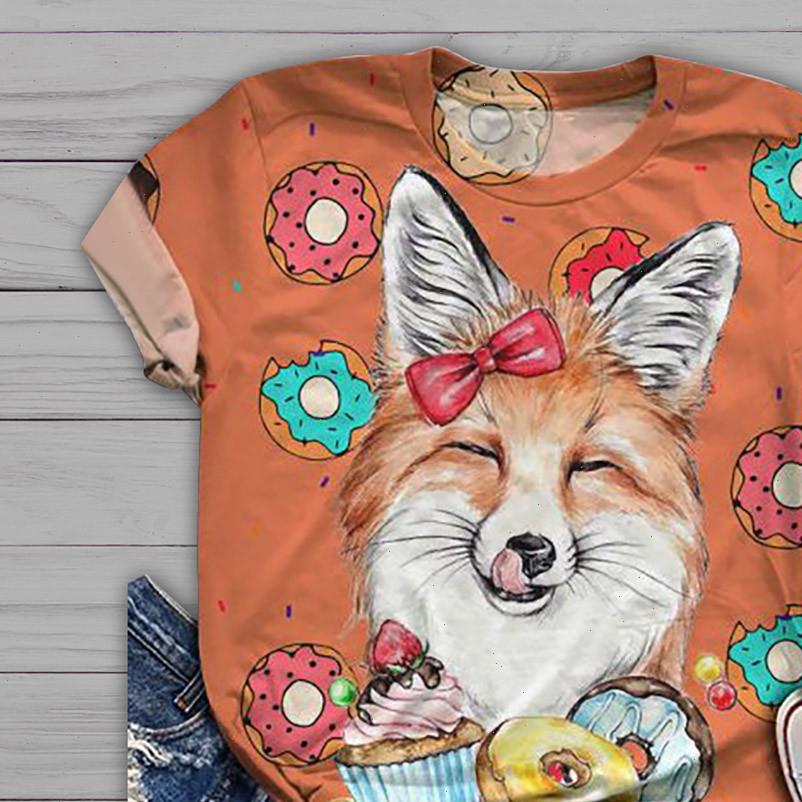 

women t shirts plus size woman short sleeve 3d animal printed o neck tee shirt blusas, White