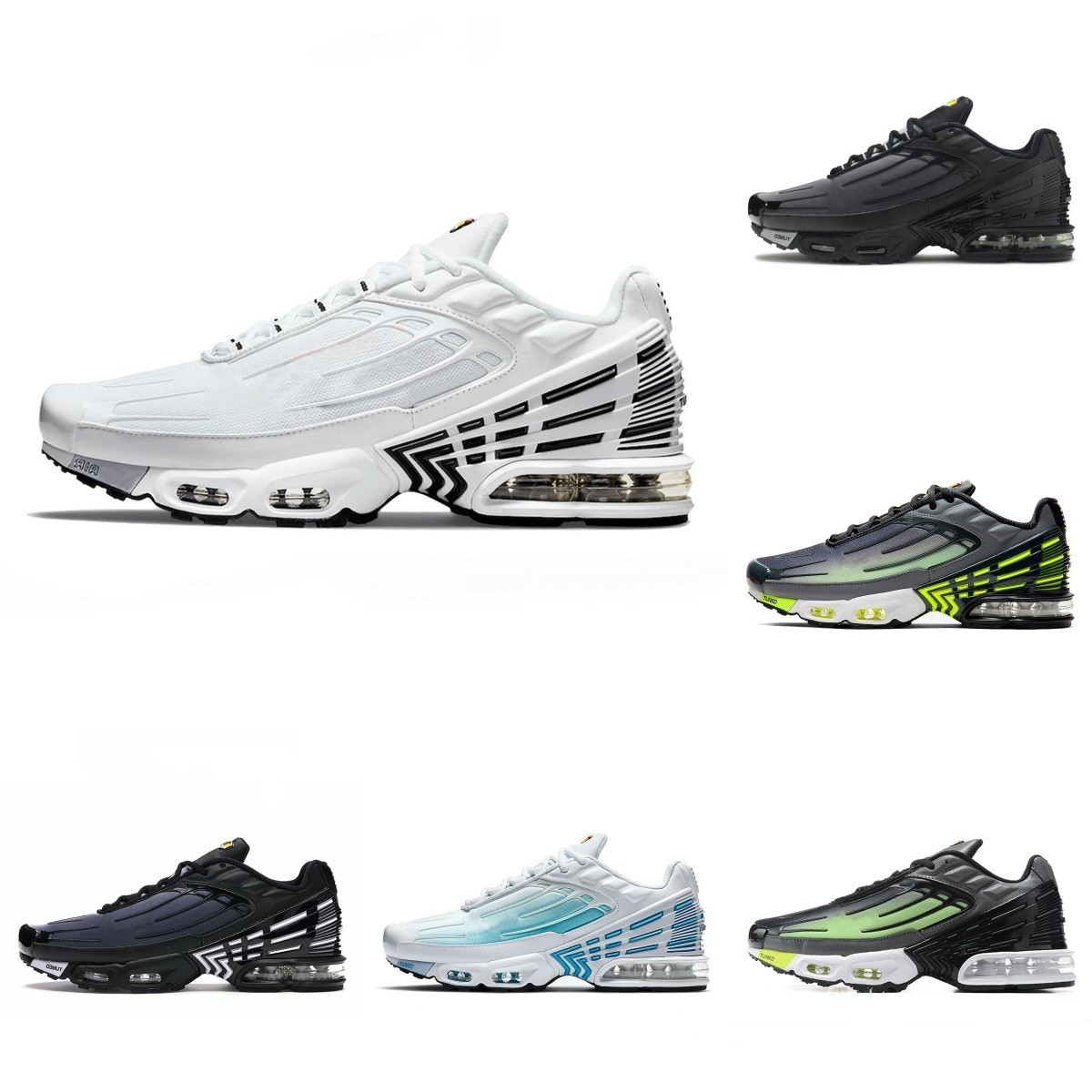 

Top Quality Tn Plus 3 Tuned III Men Sports Shoes Leather Laser Blue White Aquamarine Wolf Grey Hyper Violet Deep Parachute Ghost Green Tripl