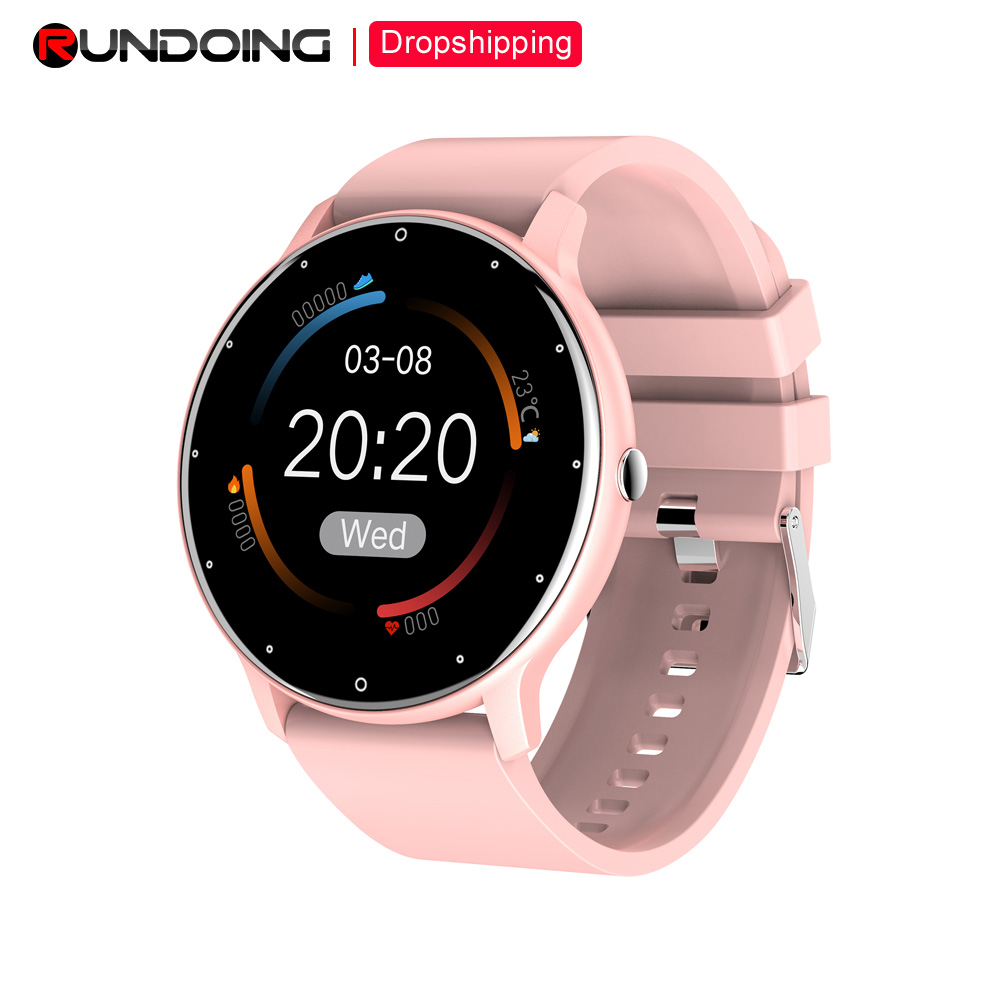 

2021 New Women Smart Watch Full Touch Screen Heart Rate Monitor Blood Pressure IP67 Waterproof Men Smartwatch Fitness Trackerg, Black