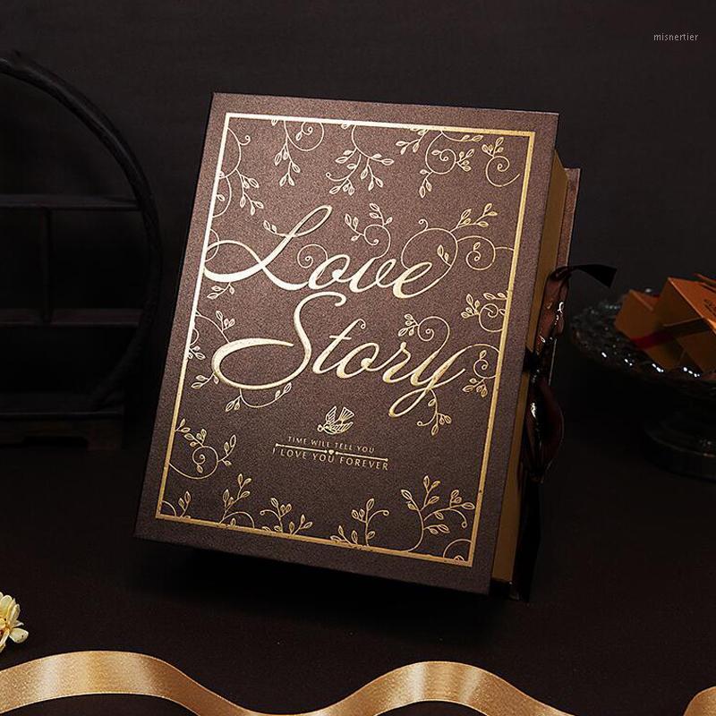 

Gift Wrap Highgrade Revolving Box Yellow Brown Bronzing Loverbird Leaves Double Large Party Wedding Necklace Paper