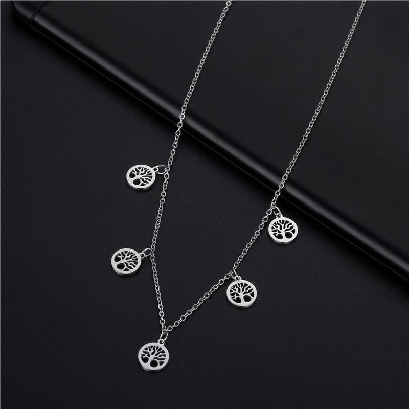 

Pendant Necklaces 2021 Arrival Stainless Steel Vintage Plant Tree Choker Necklace Retro Of Life Chain For Women Party Bijoux