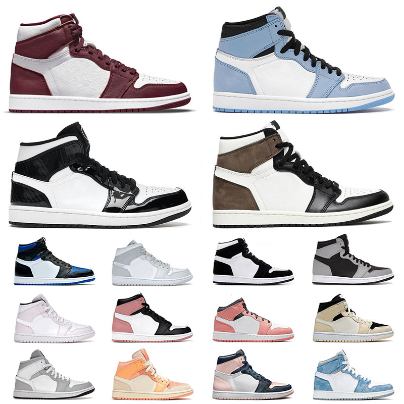 

Top Jumpman 1 1s Mens Womens Basketball Shoes High Quality Trainers High OG Dark Mocha Designer University Blue Mid Carbon Fiber UNC Seafoam Pink Sports Sneakers, A4 36-46 mid chicago toe