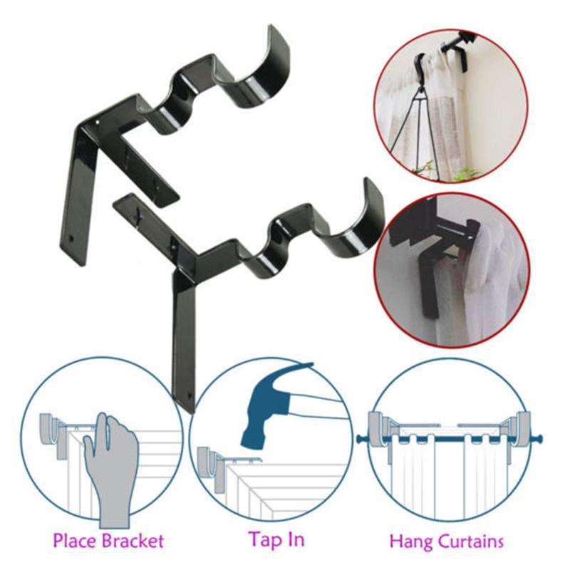 

Furniture Accessories Double Center And Curtain Rod Bracket Kwik Hang Support Into Window Frame-drop