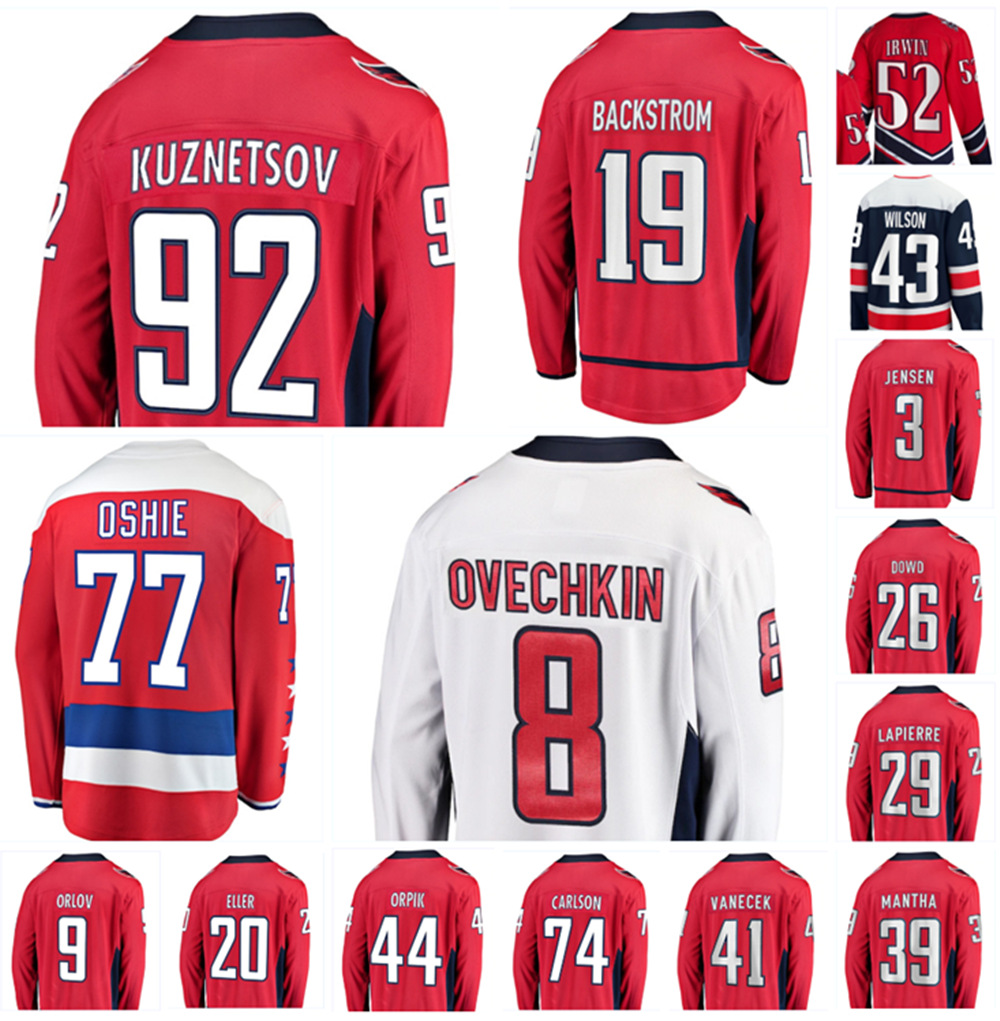 

2022 Alex Ovechkin Hockey Jersey T.J. Oshie Evgeny Kuznetsov Nicklas Backstrom Tom Wilson Vitek Vanecek Nic Dowd Lars Eller Custom Stitched Men Women Youth Jerseys, Colour 2