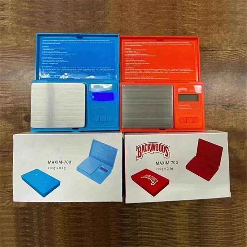 

Backwoods Digital Scale Red Blue 700g 0.1g Jewelry Gold Tobacco Stash Weight Vapes Measurement Device Flip Style Kit