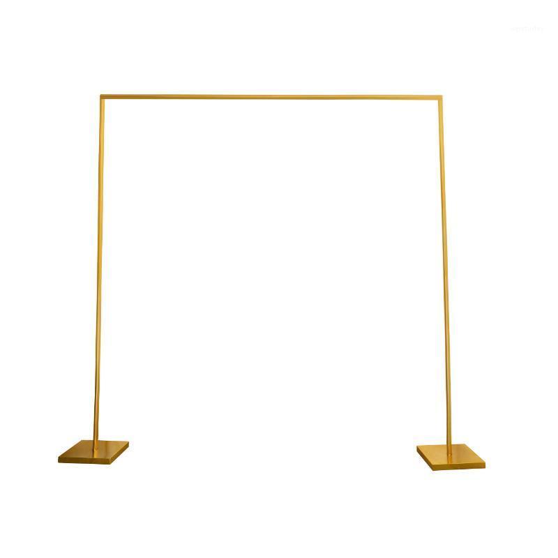 

Party Decoration Square Metal Wedding Arch Shiny Gold Plated Backdrop Stand Stage Rectangular Flower