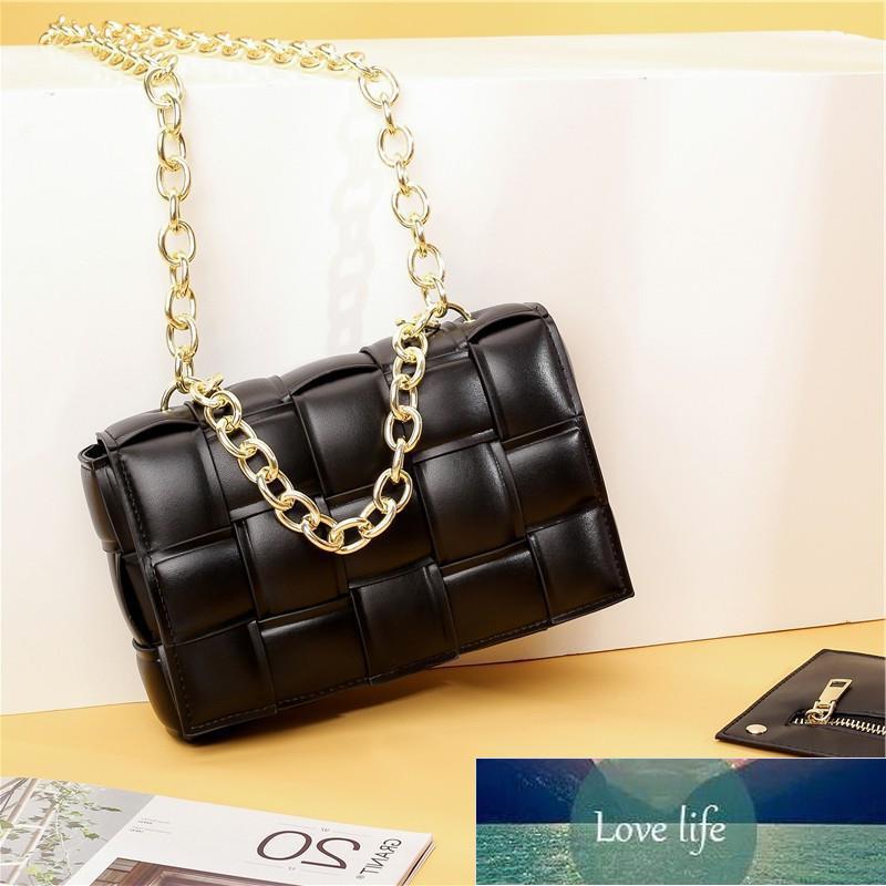 

European and American Autumn and Winter New Chain Satchel Woven Pillow Shoulder Bag, As pic
