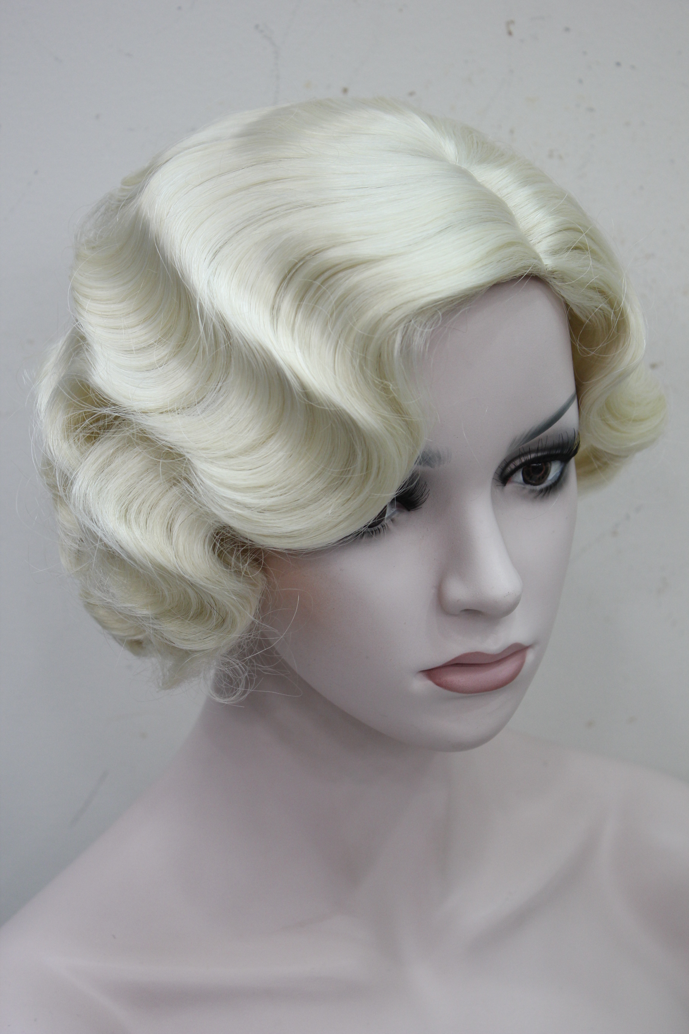 

short human hair wigs Hivision Short Finger Wave Women Ladies Natural Daily Hair Retro Classic Synthetic wig 10 color select