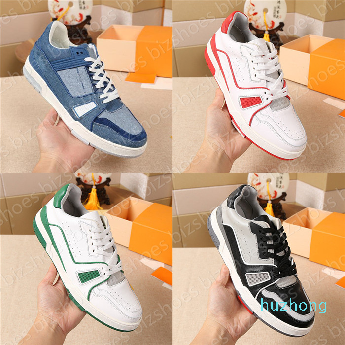 

Calfskin Sneaker Classic Luxurys Designers Runner Trainers Sneakers White Black Leather Chaussures Vintage Mens Sport Casual shoes, 01