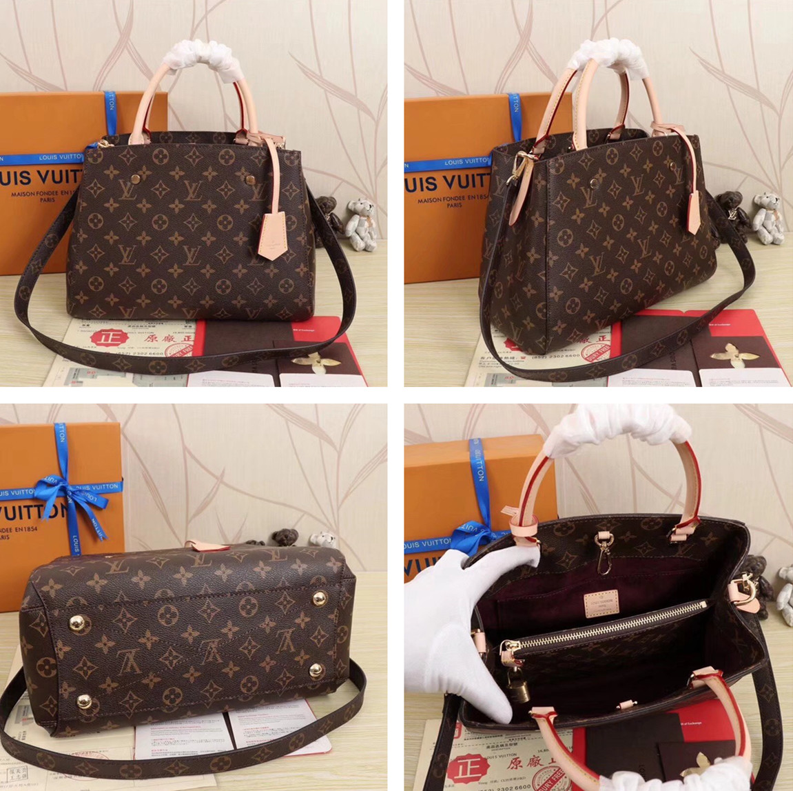 

GGLVLouisVittonYSLVUTTON Handbag MONTAIGNE BB Shoulder Bag Luxurys Designer Bag Female Messenger Bags Fashion