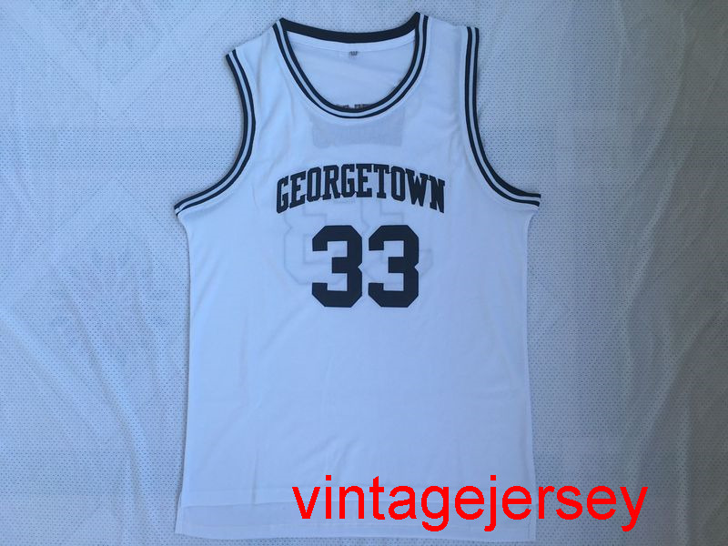 

33 Patrick Ewing Georgetown Hoyas College Basketball Jerseys Embroidery Men's Retro mens jerseys Size S-XXL, Blue