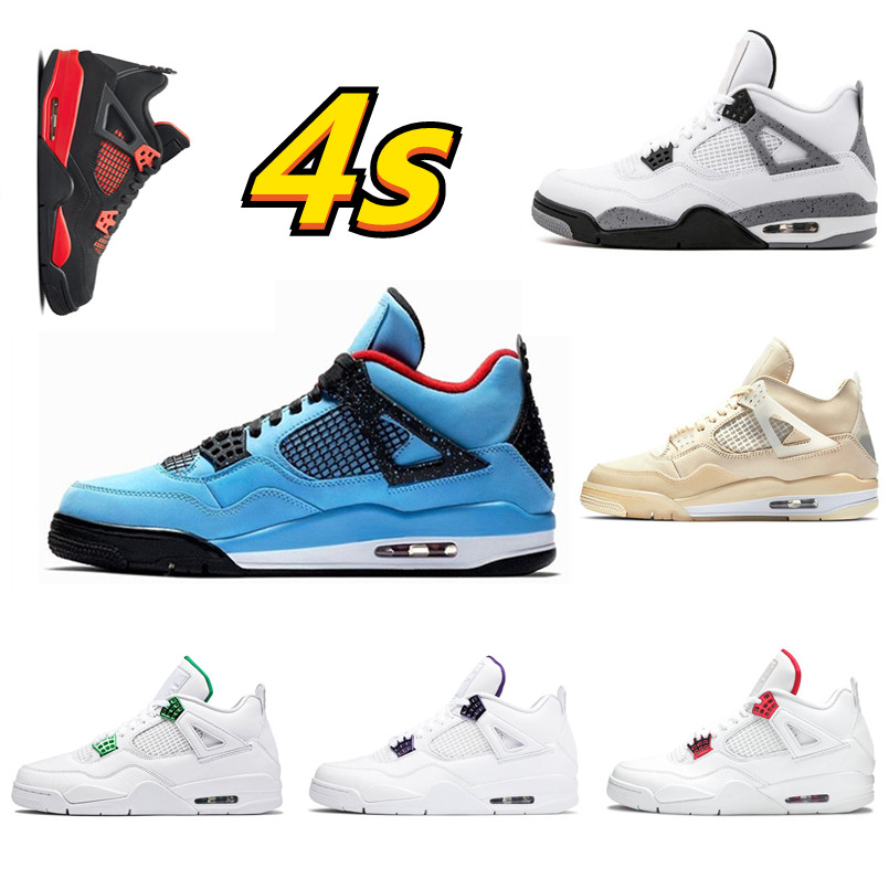

2021 Mens 4 high OG basketball shoes 4s University Blue electro orange dark mocha bred shadow UNC twist men women Sneakers trainers Size 36-47, Customize