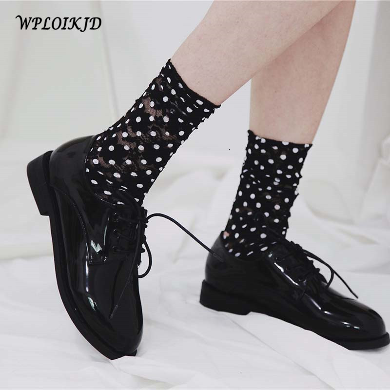 

Socks [wploikjd] Creative Harajuku Fashion Transparent Lace Pattern Dot Sos Ladies Women, White socks