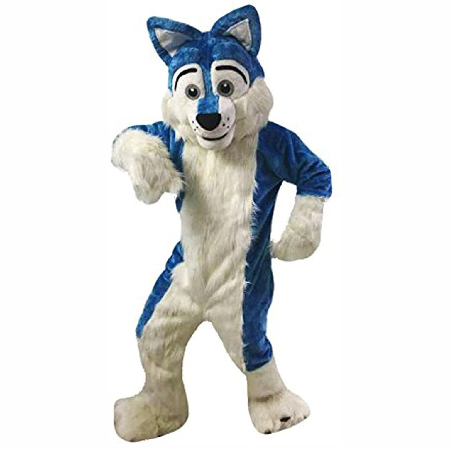 

Performance Wolf Dog Husky Fursuit Mascot Costumes Halloween Fancy Party Dress Cartoon Character Carnival Xmas Easter Advertising Birthday Party Costume Outfit, As show