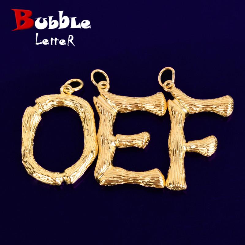 

Big Bamboo Letters Pendant Initial Necklaces For Men/Women With Rope Chain Fashion Hip Hop Jewelry Valentine's Day Gift Chains, Silver