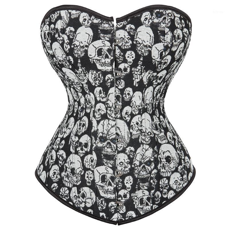 

Bustiers & Corsets Women' Sexy Skull Cotton And Burlesque Corselet Lingerie Tops Gothic Showgirl Costumes Exotic Plus Size -6XL