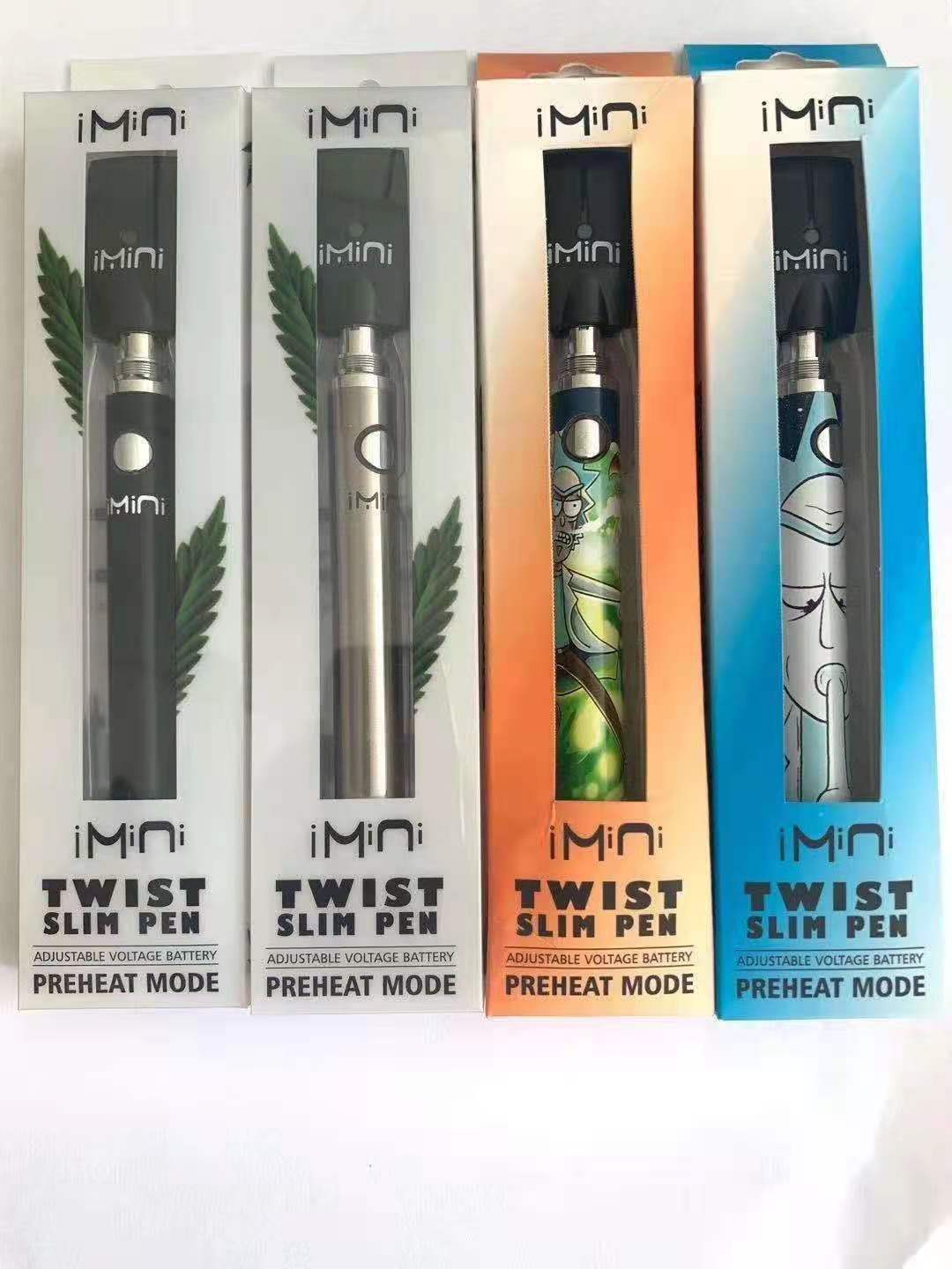imini Twist Vape Pen Slim Battery VV 350mAh 650mAh 1100mah 1300mAh with usb for 510 Cartridge recharge Preheat Vapes batteries electronic cigaret-image-722831309