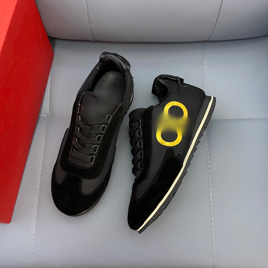 

Top cool mens designer shoes gold logo printed luxury fashion men sports sneakers trainers shoe high quality with original box, Black