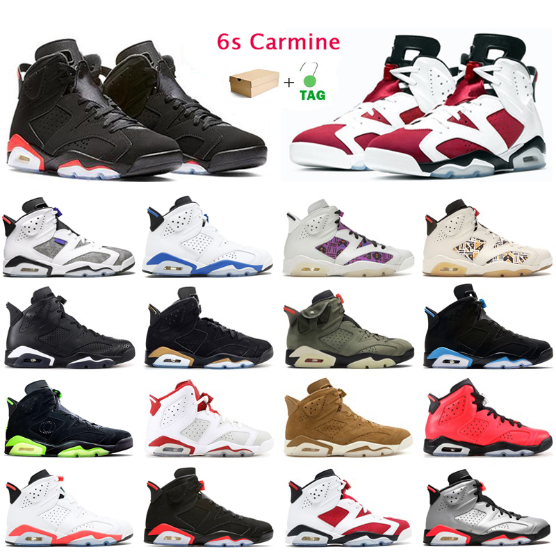 

6s Jumpman Basketball Shoes Mens Trainers 2021 Carmine Red Infrared Hare DMP Angry bull Alternate Marron Oreo Outdoor Sports Sneakers with box